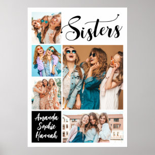 Modern Photo Collage Sisters Poster