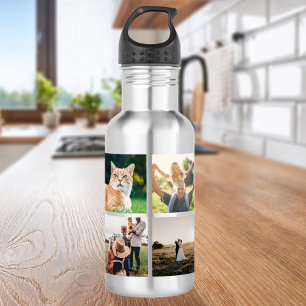 Modern Photo Collage Stainless Steel Water Bottle