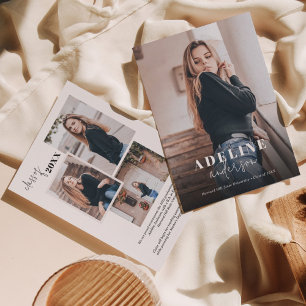 Modern Photo Collage Stylish Script Graduation Announcement