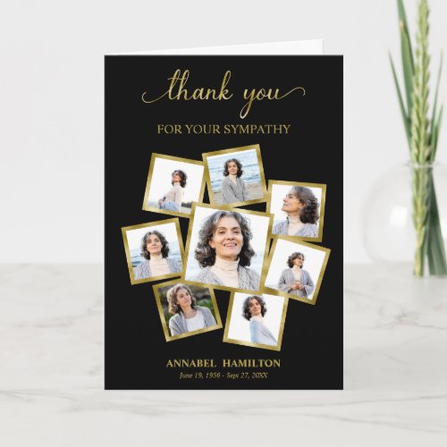 Modern Photo Collage Sympathy Thank You  Invitatio Card