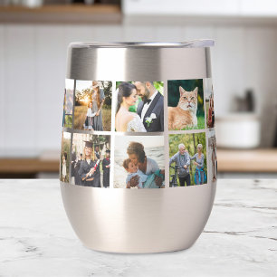Modern Photo Collage Thermal Wine Tumbler