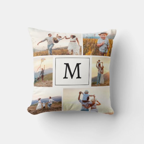 Modern Photo Collage Throw Pillow