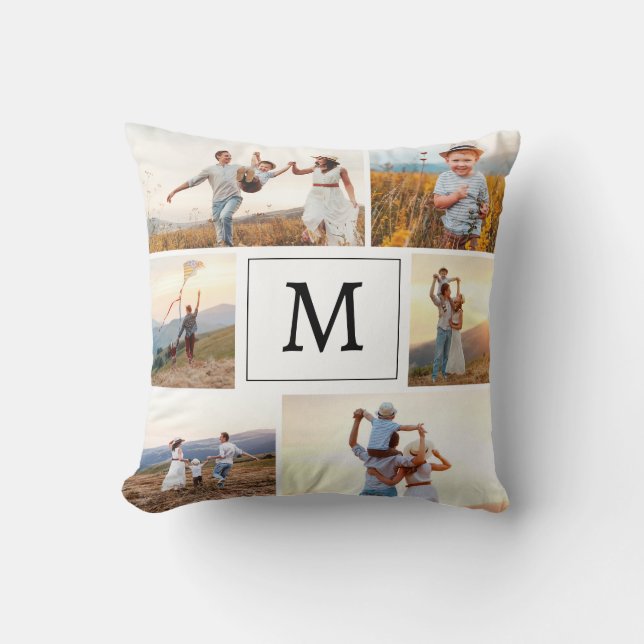 Modern Photo Collage Throw Pillow (Front)