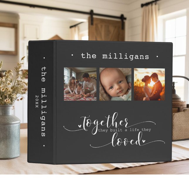 Modern Photo Collage Together They Built a Life 3 Ring Binder (Modern Photo Collage Together They Built a Life 3 Ring Binder)