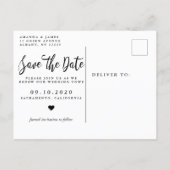 Modern Photo Collage Vow Renewal Save The Date Announcement Postcard (Back)