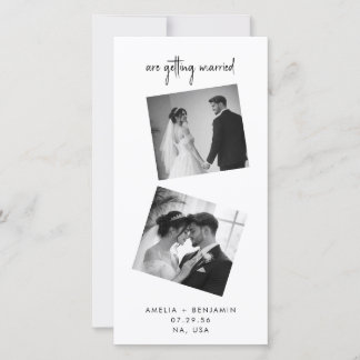 Modern Photo Collage Wedding Bookmark  Save The Date