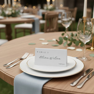 Modern Photo Collage Wedding Guest Place Card Table Tent