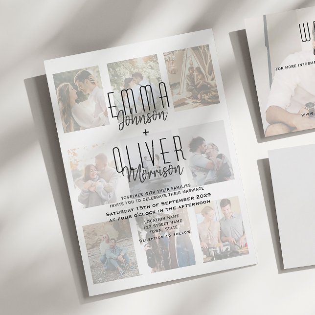 Modern Photo Collage Wedding Invitation (Creator Uploaded)