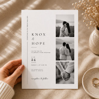 Modern Photo Collage Wedding Invitation. Invitation