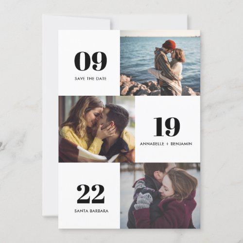 Modern Photo Collage Wedding Save The Date