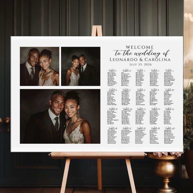 Modern photo collage wedding seating chart foam board (Creator Uploaded)