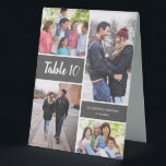 Modern Photo Collage Wedding Table Number Tent<br><div class="desc">Make your wedding reception truly unique and memorable with our Modern Photo Collage Wedding Table Number tent card. Add a personal touch by showcasing favorite photos in a beautiful collage that beautifully captures your love story. Each table number becomes a special memento, creating an instant conversation starter for your wedding...</div>