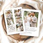 Modern Photo Collage Wedding Thank You Card<br><div class="desc">The Modern Photo Collage Wedding Thank You Card is a stylish and heartfelt way for newlyweds to express their gratitude. Featuring a collage of 5 photos on the front and a special photo on the back, this card combines an elegant handwritten script saying “thank you so much” with a modern...</div>