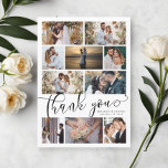 Modern Photo Collage Wedding  Thank You Card at Zazzle