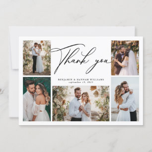 Modern Photo Collage Wedding Thank You Card