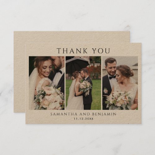 Modern Photo Collage Wedding Thank You Note Card