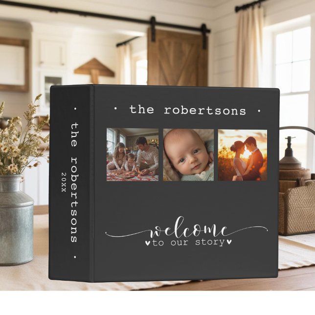 Modern Photo Collage Welcome to Our Story Photo 3 Ring Binder (Modern Photo Collage Welcome to Our Story Photo 3 Ring Binder)