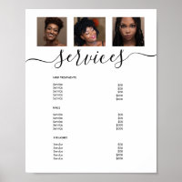 Modern Photo Collage White Spa Salon Service Menu