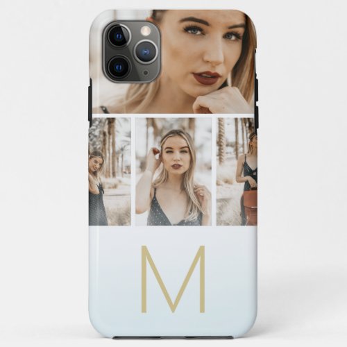Modern Photo Collage with Monogram Letter iPhone 11 Pro Max Case