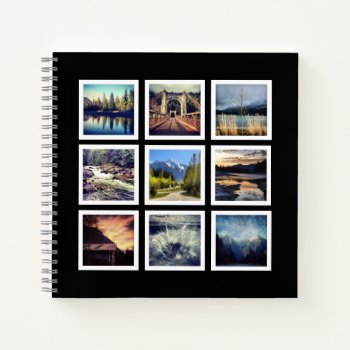 Modern Photo Collage With Nine Pictures Notebook by PartyHearty at Zazzle