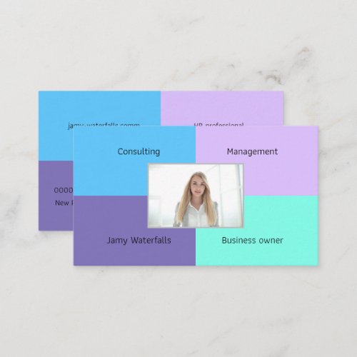 Modern photo color blocking trendy  business card