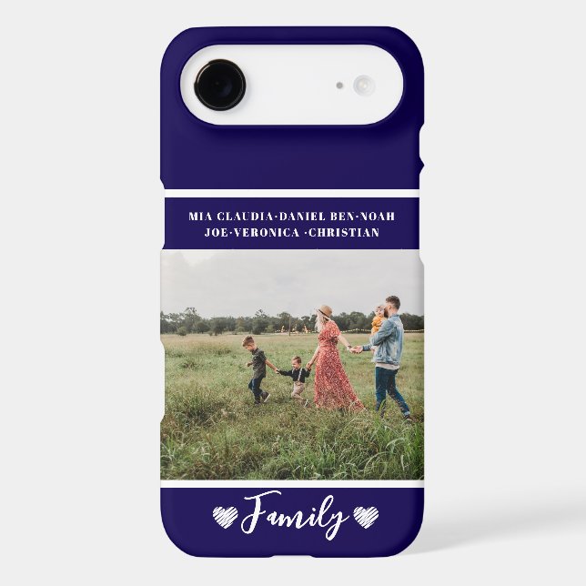 Modern Photo Colorful Navy Blue Case-Mate iPhone Case (Back)
