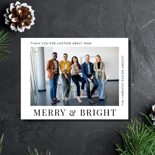 Modern Photo Corporate Business Christmas Holiday Postcard