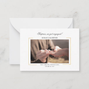 Modern Photo Couples Engagement Party Note Card