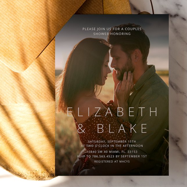 Modern Photo Couples Shower Invitation (Creator Uploaded)