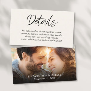 Modern Photo Cream Wedding Details Enclosure Card