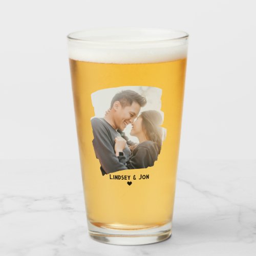 Modern Photo Custom Name or Message Beer  Glass