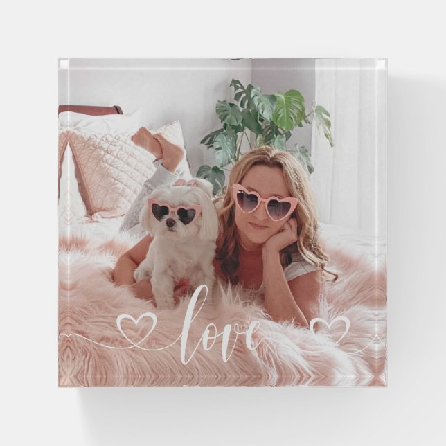 Modern Photo Custom Personalized Love Paperweight (Front)