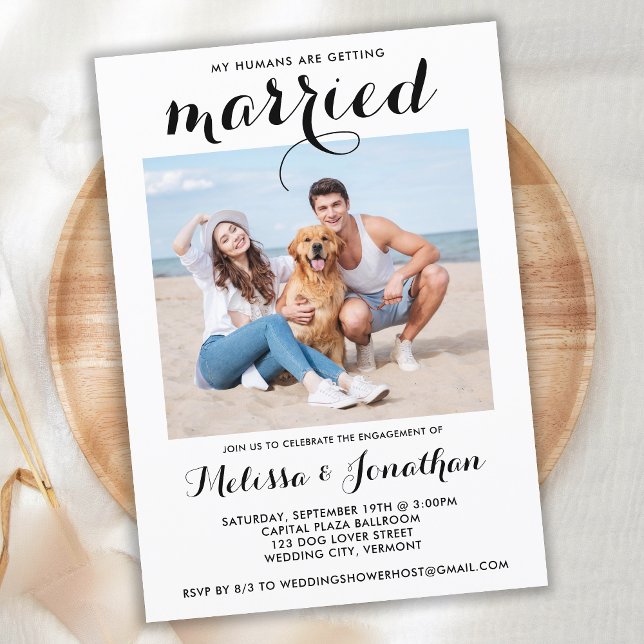 Modern Photo Custom Pet Wedding Engagement Party  Invitation (Creator Uploaded)