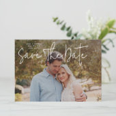 Modern Photo Custom QR code Save The Date Invitation (Standing Front)