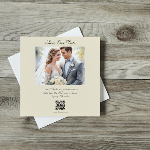 Modern photo Custom QR code Save The Date Invitation