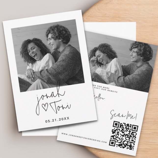Modern Photo Custom QR Code Save the Date Invitation (Creator Uploaded)