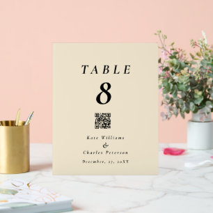 Modern Photo Custom Qr Code Table Card Acrylic Sign