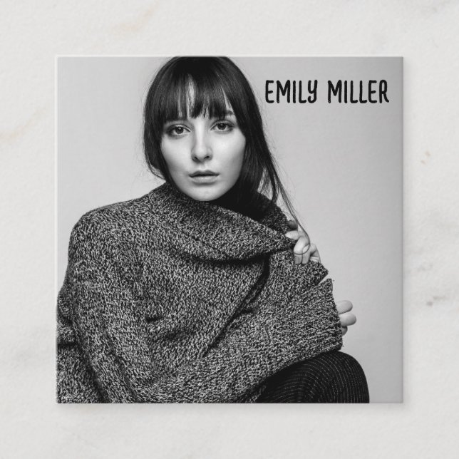 MODERN PHOTO CUSTOM SQUARE BUSINESS CARD (Front)