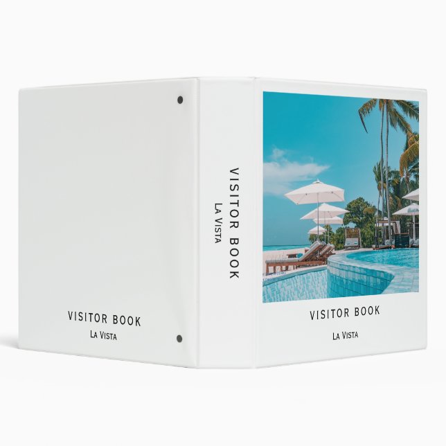 Modern Photo | Custom Vacation Rental Guest Info 3 Ring Binder (Background)