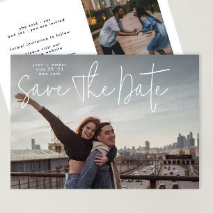 Modern Photo Custom WEDDING Save The Date Invitation