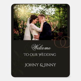 Modern photo customizable black wedding foam board