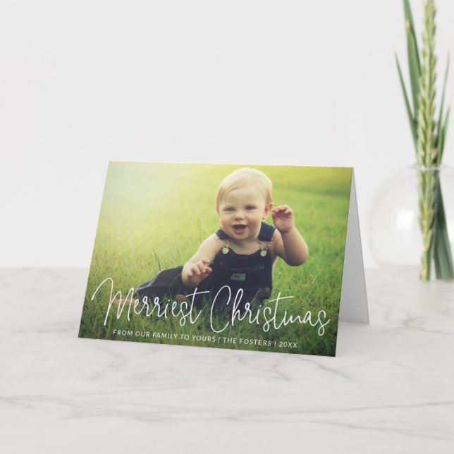 Modern Photo Cute Christmas Holiday Card (Front)