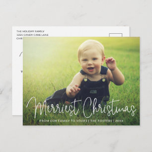 Modern Photo Cute Christmas Holiday Postcard