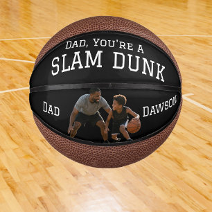 Modern Photo Dad, your a slam dunk! personalize Mini Basketball