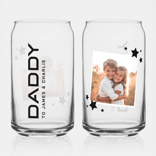 Modern photo daddy fathers day kids names can glass