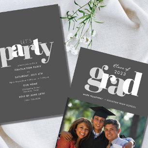 Modern Photo Digital Graduation Party Invitation