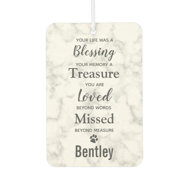 Modern Photo Dog Pet Memorial Photo Air Freshener (Front)