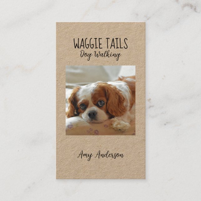 Modern Photo Dog Sitter / Walker Business Card (Front)