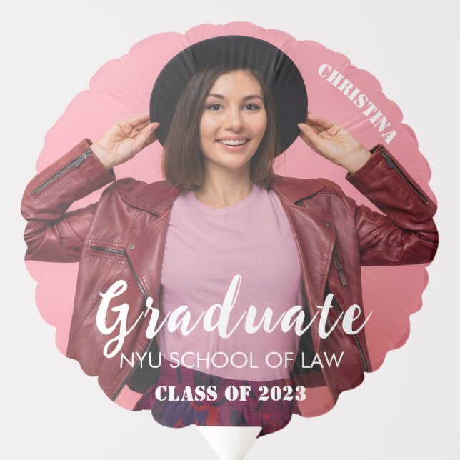 Modern Photo Dream Big Graduation Photo Balloon (Front)