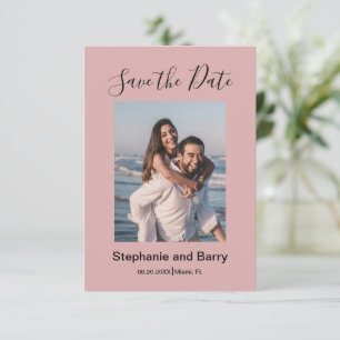 Modern Photo Dusty Pink Save The Date